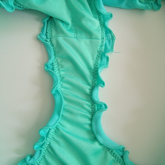 Shade & Shore Ruffle Design Bikini Bottom Rouched Back Side Size Small - Picture 5 of 5